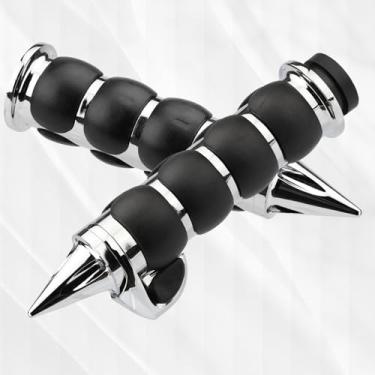 Imagem de VG MOTO Punhos de mão de motocicleta 2,5 cm 25 mm Acelerador antiderrapante universal compatível com Harley Davidson Dyna Sportster 883 Road King Street Glide (Chrome-G)