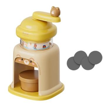 Imagem de Ioensy de gelo manual, raspador de gelo rotativo, utensílios de cozinha, máquina de raspadinha para festas em bares domésticos, Amarelo com 1 Tigela
