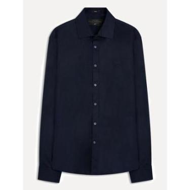 Imagem de Camisa Ellus Masculina Tricoline LY Classic New Italian Azul Marinho-Masculino