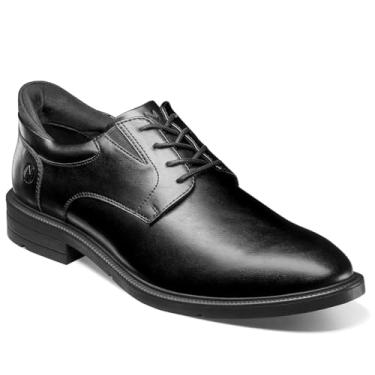 Imagem de Nunn Bush Sapato masculino Kore Ez Hero, bico liso, Oxford, antiderrapante, fácil de tirar e com cadarço leve, Preto, 46