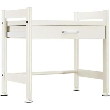 Imagem de Rack De Forno De Micro-ondas Com Gaveta De Armazenamento Extra, Suporte De Micro-ondas De 2 Andares Bancada Utensílios De Cozinha Armazenamento De Talheres, Aço Carbono Sobre Pratele, White
