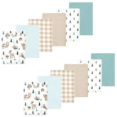 Imagem de Luvable Friends Hudson Baby Flanela Burp Panos, conjunto com 12 unidades, Forest Critters, 14x20 inches