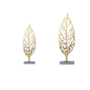 Imagem de Enfeites de folha de metal leves e luxuosos, decoração moderna e simples para sala de estar e hall de entrada, artesanato Arte Decorativa