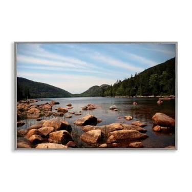 Imagem de Stupell Industries Desenho artístico giclée emoldurado cinza Cold River Lake por Lisa Colberg, 12 x 18