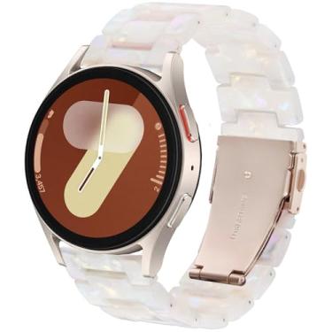 Imagem de DEALELE Pulseiras compatíveis com Samsung Galaxy Watch 7 / FE / 6/5 / 4 de 40 mm / 44 mm / 5 Pro/3 de 41 mm, pulseira de substituição de resina colorida de 20 mm para Huawei GT3/GT2 de 42 mm, capa