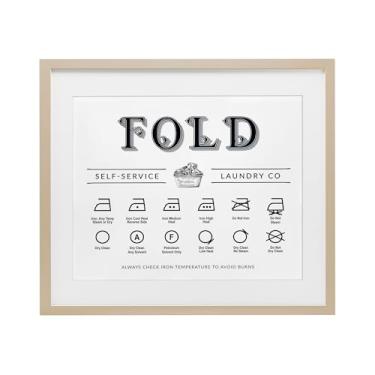 Imagem de Stupell Industries Quadro de símbolos dobrável e ferro de bétula emoldurada design sob vidro por Lettered and Lined, 13 x 16