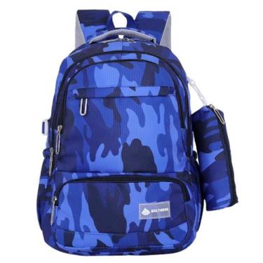 Imagem de Mochila Escolar Trabalho Faculdade Reforçada Camuflada Resistente com 