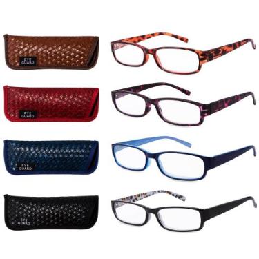 Imagem de Pacote de 4 óculos de leitura EYEGUARD para mulheres, 1,75 com bolsa