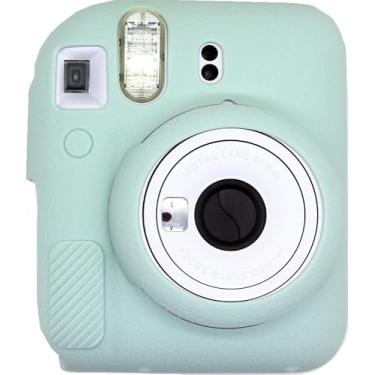 Imagem de BMAOLLONGB Capa para câmera Mini 12, capa de borracha fina e leve de silicone para Fujifilm Instax Mini 12 (verde, geada)