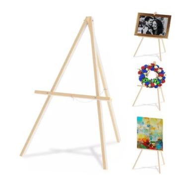 Imagem de Cavalete Tripé Madeira Quadros Lousa Telas Pinturas 82cm - Real Seda