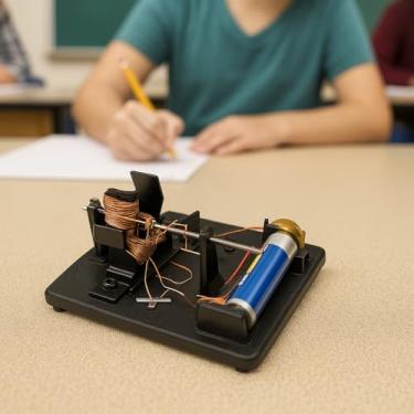 Imagem de GSC International 1858 – Kit de motor DC, modelo de demonstração de eletromagnetismo pré-montado para aprendizado STEM/STEAM – sem necessidade de montagem, inclui guia de instruções – bateria não