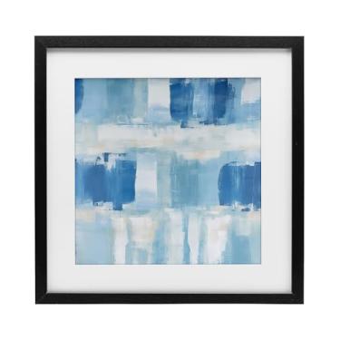 Imagem de Stupell Industries Impressão emoldurada preta azul e branca Visionaries sob vidro por Irena Orlov, 13 x 13