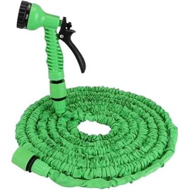 Imagem de Mangueira 15M Mágica De Jardim, Retrátil e Flexivel. Mangueira Extensível Com Esguicho E 7 Tipo de Jatos Diferentes. (VERDE) FONSES