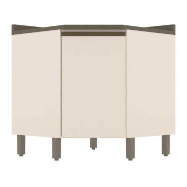 Imagem de Balcão Canto Oblíquo 1 Porta Com Tampo Connect Off White-duna - Móveis Henn Off White-duna