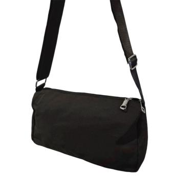 Imagem de Bolsa Lateral Alça Grossa Transversal Lisa Casual Festa Preto