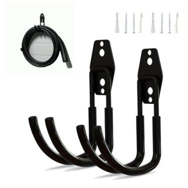 Imagem de Suporte de parede para carregador EV | Gancho em J resistente para gerenciamento de cabos de carregamento de veículos elétricos, gancho de aço durável para uso interno/externo, organizador de cabo de