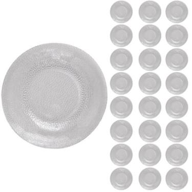 Imagem de Conjunto 24 Pratos Transparente Redondos Fundo 22cm Acqua - NADIR FIGU