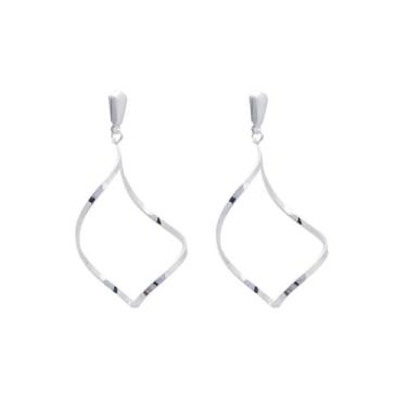 Imagem de Brinco Torcido Banhado Prata 925 Legítima Médio - Papillon Semi Jóias