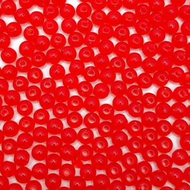 Imagem de Miçanga Passante Bola Lisa Plástico Vermelho Transparente 6mm 100pçs 1