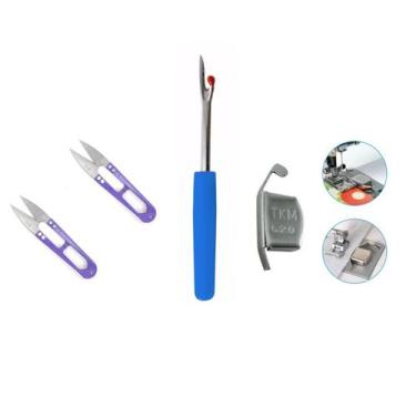 Imagem de Kit Costura 2 Tesoura  Arremate 1 Desmanchado + Guia Magnético - NYBC