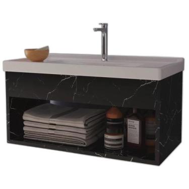 Imagem de Gabinete Banheiro Cuba E Nicho Suspenso Berlin Beta Cerrocha