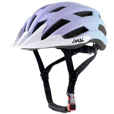 Imagem de Capacete de bicicleta de estrada para jovens adultos, homens e mulheres, capacete ajustável de mountain bike com viseira destacável, 2 tamanhos para idades 8-14+ jovens, crianças, adultos (roxo azul