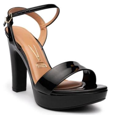 Imagem de Sandália Vizzano Meia Pata Verniz Feminina - Preto, 37