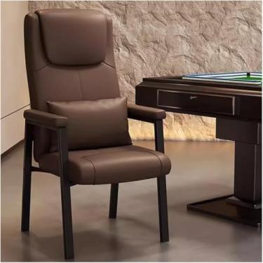 Imagem de Cadeiras De Escritório Com Apoio Lombar, Cadeiras Ergonômicas De Encosto Alto Com Almofada Acolchoada, Poltronas De Couro Cadeira De Sotaque Cadeiras De Banheira Modernas P, Orange, One Size