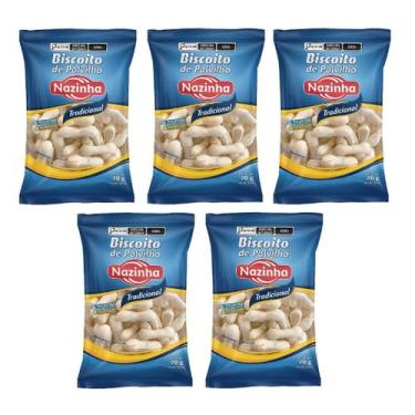 Imagem de Kit 05 Biscoitos Polvilho Sem Glúten E Lact Tradicional 70g - Nazinha