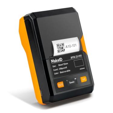 Imagem de Makeid Máquina de etiquetas industrial portátil EP53, impressora de etiquetas Bluetooth com cabeça de impressão de 5 cm, compatível com aplicativo móvel e editor de PC, bateria de íon de lítio de 2000