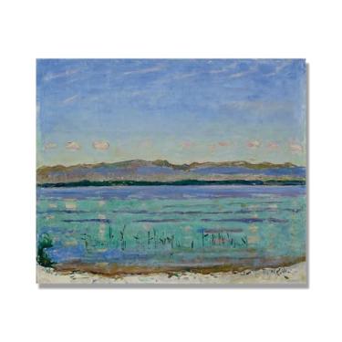 Imagem de Pinturas a óleo famosas, (paisagem 04) por Ferdinand Hodler, reprodução impressa em tela, arte de cenário para decoração de sala de estar. Tela somente 40 x 48 cm - 15,7 x 18,9 pol