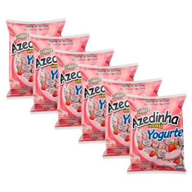 Imagem de Kit 6 Bala Azedinha Mastigável Sabor IOGURTE Cory 500g