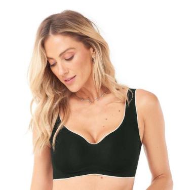 Imagem de Sutiã Laser Termofusionado com Bojo Removível Sem Costura Preto - Zee 
