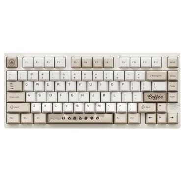 Imagem de BOYI Lucky75 Teclado mecânico CNC de alumínio de liberação rápida, BT5.0/2.4G/Tipo-C Tri-Mode Custom RGB Hot Swappable 75% Junta Montado Teclado mecânico NKRO Gaming Keyboard para PC/tablet (bege)