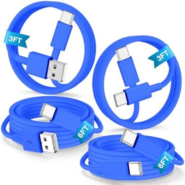 Imagem de Cabo de carregamento Carplay USB C para iPhone 16 15 Pro Max, pacote com 4 [3/3/6/6FT] 60W USB C para cabo USB C e USB A para USBC cabo de carregamento rápido tipo C para iPhone 16/15 P ro Max Plus