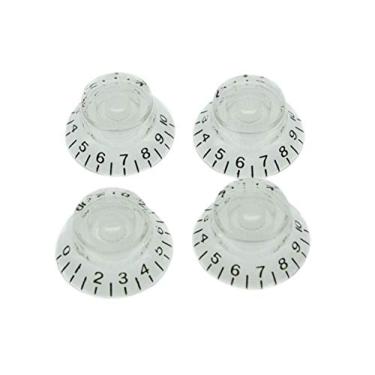Imagem de Dopro 4 peças transparentes com número preto LP botões de sino para guitarra Epiphone Les Paul/Importado com potes divididos grossos de 5,8 mm