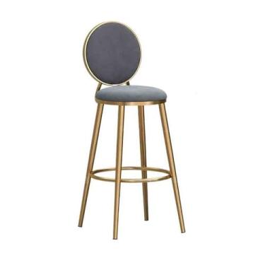 Imagem de Banco de bar de pub 75cm Household Fashion High Bar Stool Cadeira de ilha com encosto alto bar para cafeteria(Gray)
