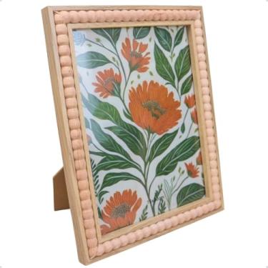 Imagem de Porta Retrato Decorativo de MDF 15x25cm Moldura Bolinhas para Foto com Vidro