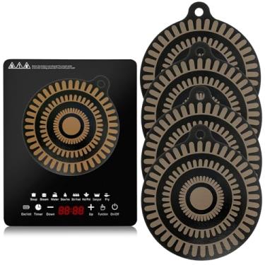 Imagem de Tapete de proteção de placa de indução de silicone termocrômico, tapete de silicone de 25 cm para fogão de indução, tapete protetor de fogão de indução, tapetes de fogão resistentes ao calor, adequado