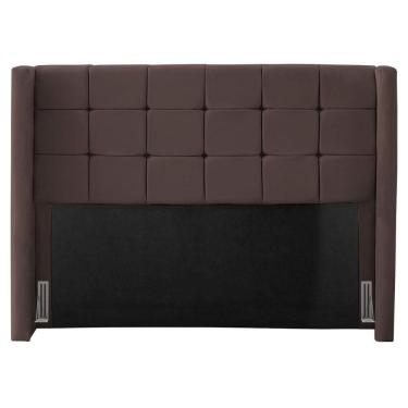 Imagem de Cabeceira Cama Box Casal Queen Size Gioconda 160cm Com Frame Suede Marrom - Desk Design