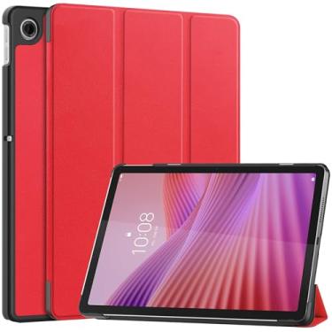 Imagem de Suttkue Capa para tablet Lenovo Tab 10.1 2025, capa rígida de alta qualidade, leve, poliuretano de qualidade, resistente a arranhões, para tablet Lenovo Tab 10,1 polegadas - vermelho