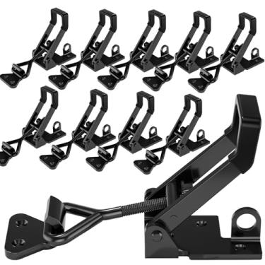 Imagem de Pacote com 10 travas de braçadeiras resistentes, estilo 4003, com capacidade de 598 kg, grampos de ferrolho de liberação rápida ajustáveis para caixas de armário de defumadores, gabarito de