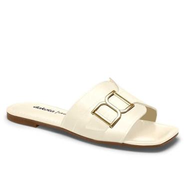 Imagem de Tamanco Feminino Dakota Rasteira Fivelas Off White 36