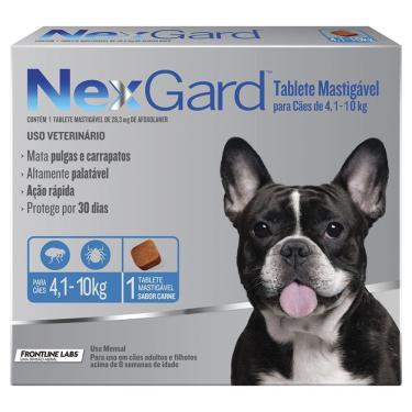Imagem de NexGard Contra Pulgas e Carrapatos para Cães de 4,1 a 10kg 1 Tablete Mastigável