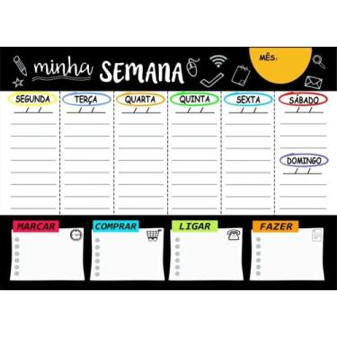 Imagem de Lousa Quadro De Aviso Planejamento Semanal 40x29cm. Acompanha Caneta -