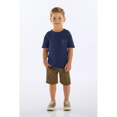 Imagem de Conjunto Camiseta e Bermuda Infantil Up Baby, Azul, 2