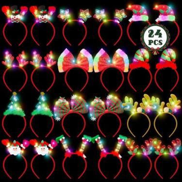 Imagem de Bandana de Natal HOVACY Light Up LED 24 unidades para adultos