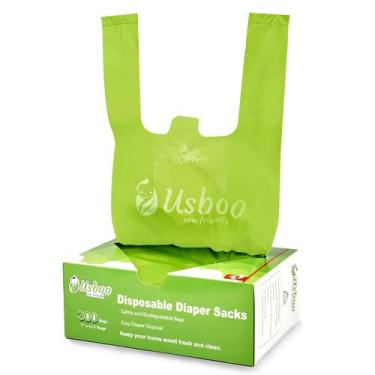 Imagem de Sacos de fraldas descartáveis USBOO 300 unidades oxo-biodegradáveis