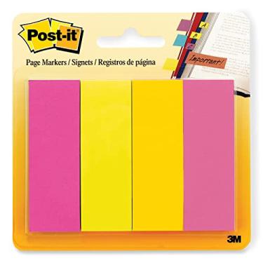 Imagem de Post-it Marcadores De Página Cores Variadas 1 X 3 Polegadas 50 Folhas/Bloco 4 Blocos/Pacote (4) 200 Folhas Cores Sortidas
