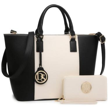 Imagem de Bolsa de Ombro Feminina com Aça Superior e Carteira, e, DASEIN KC NEW XL 09 6669, Preto